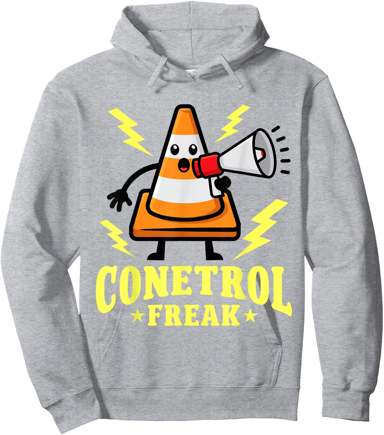 Funny Halloween Orange Traffic Cone Conetrol Freak Hoodie - Hoodie | Ash