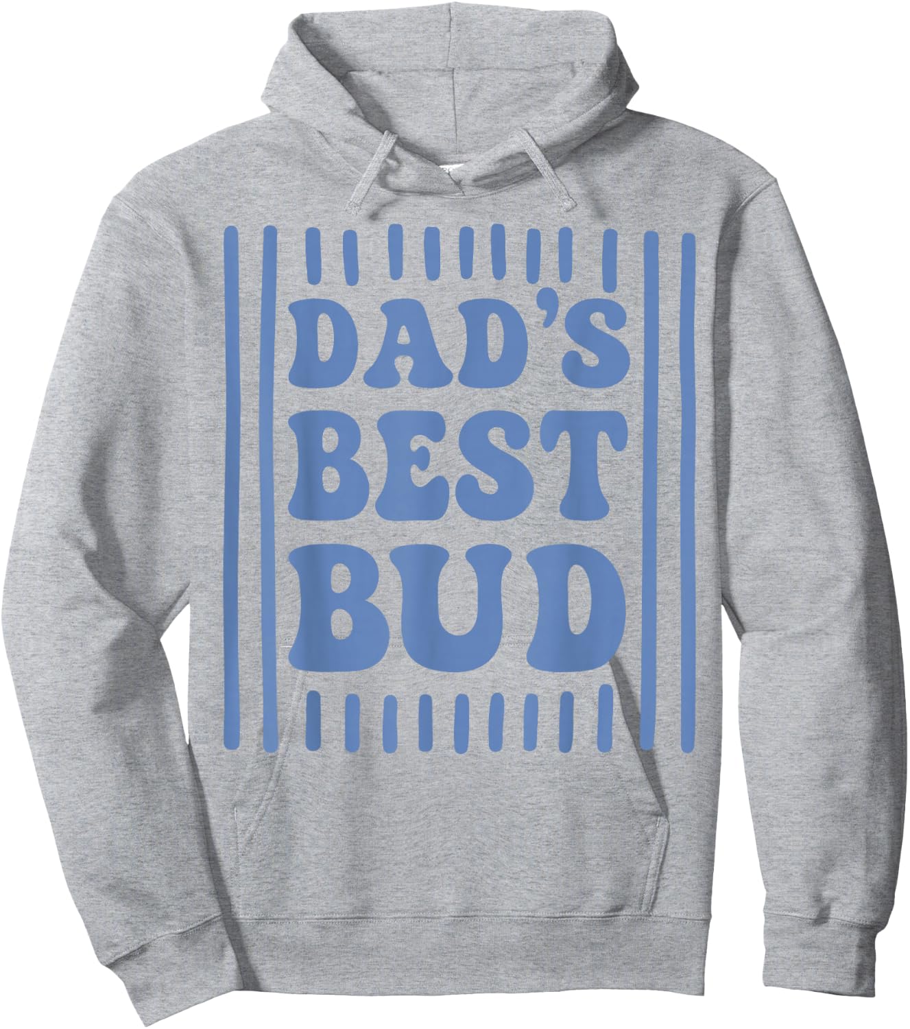 Striped Dad's Best Bud Boys Youth Kids Father's Day Hoodie - Hoodie | Ash
