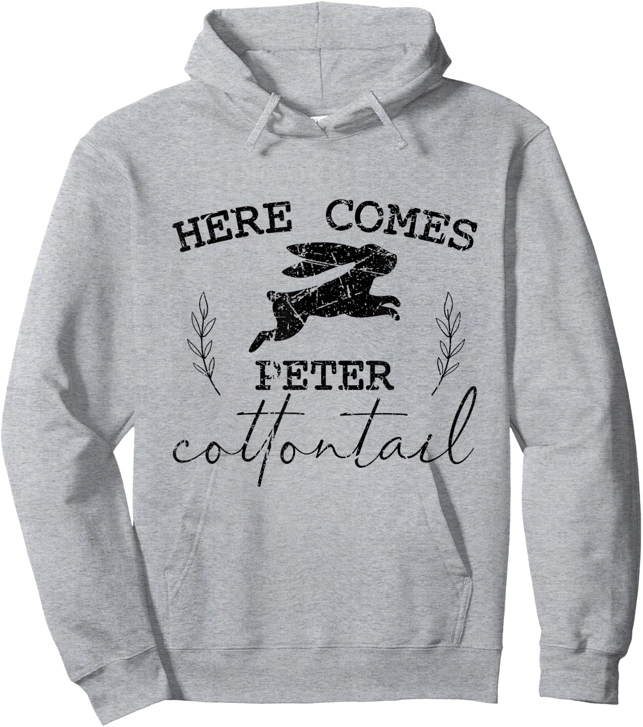 Here Comes Peter Cottontail Vintage Funny Springtime Easter Hoodie - Hoodie | Ash
