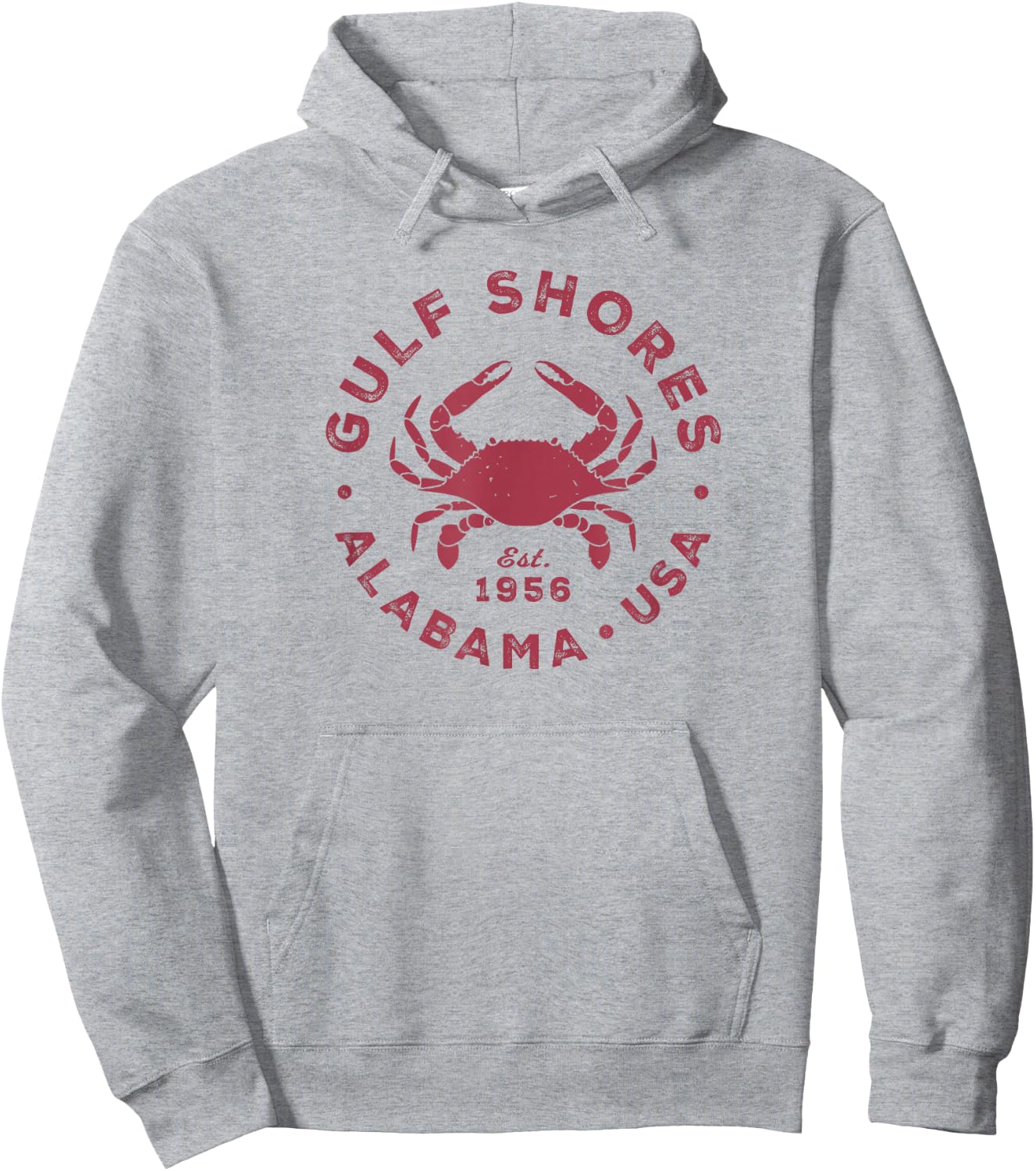 Gulf Shores Alabama Vintage Blue Crab Vacation Souvenir Hoodie - Hoodie | Ash
