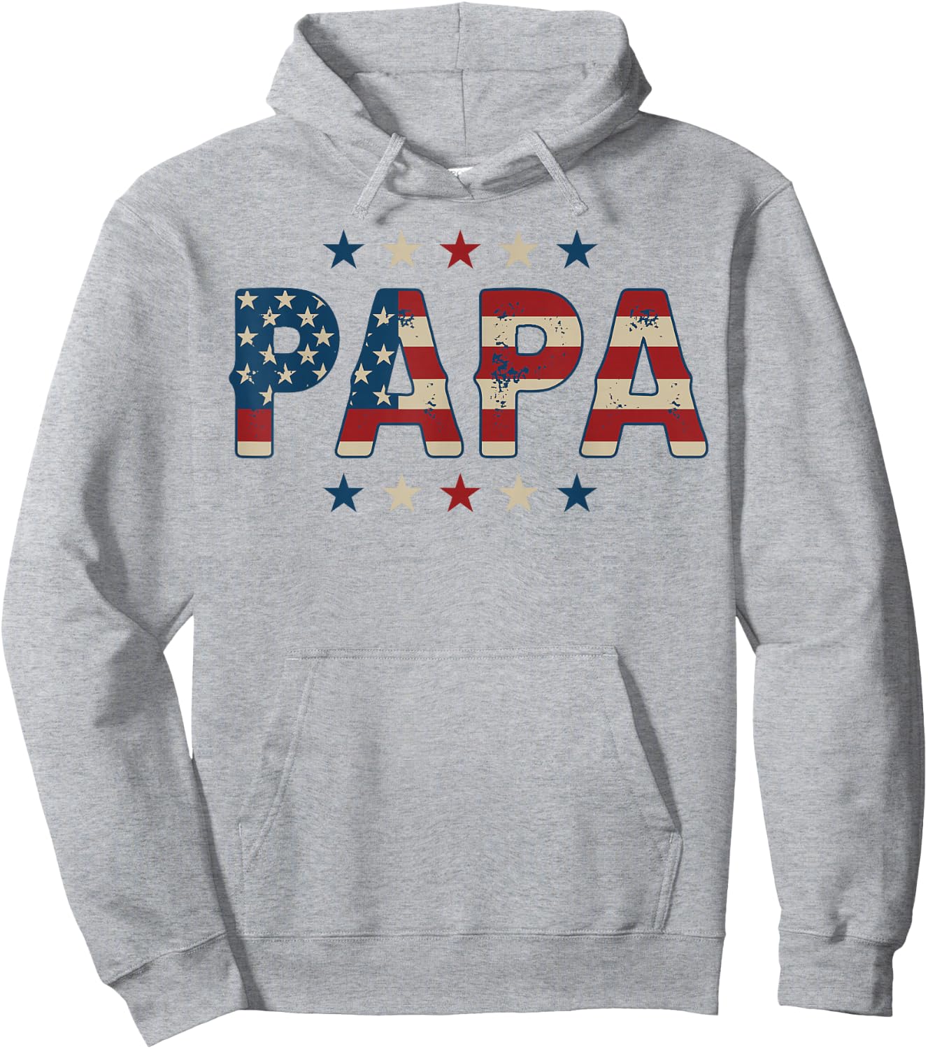 Papa Bold Patriotic American Flag Father's Day 4th of July Hoodie - Hoodie | Ash