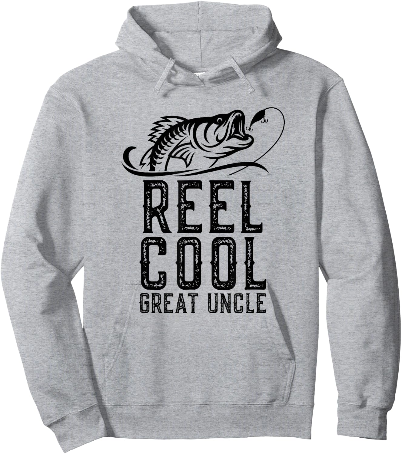 Reel Cool Great Uncle Fishing Fisherman Funny Retro Hoodie - Hoodie | Ash