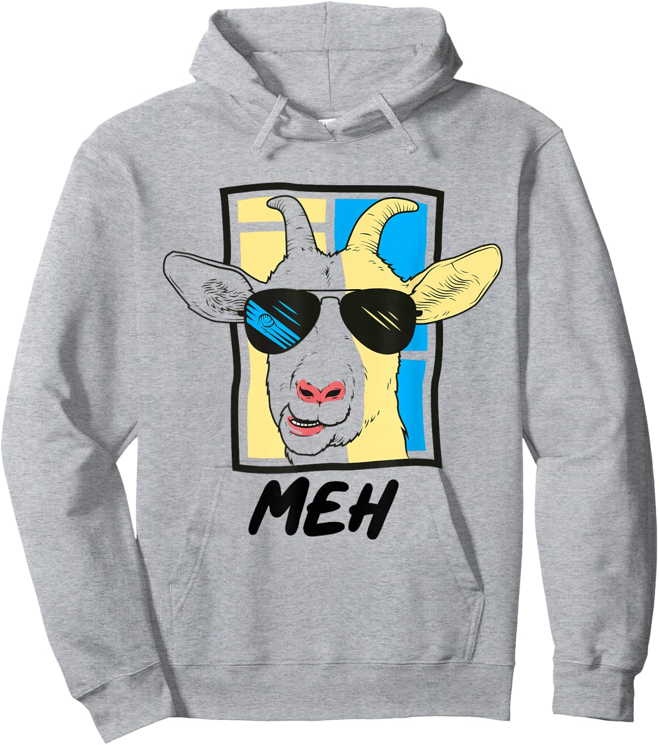 Meh Shirt Sarcastic Goat Lover Funny Farm Animal Goat Farmer Hoodie - Hoodie | Ash