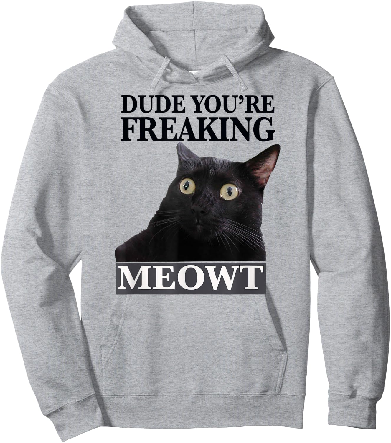 Dude You're Freaking Meowt Shocked Cat Image Men Women Girls Kids Hoodie - Hoodie | Ash