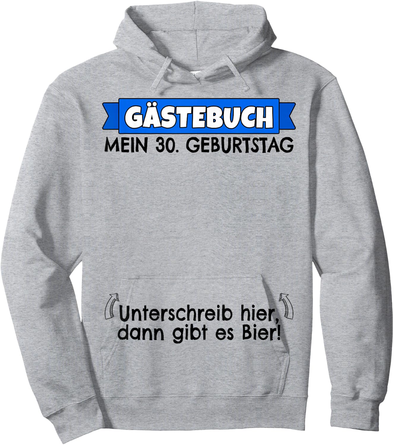 30th Birthday Man Guest Book | 30th 30th Birthday Funny , White, s Hoodie - Hoodie | Ash
