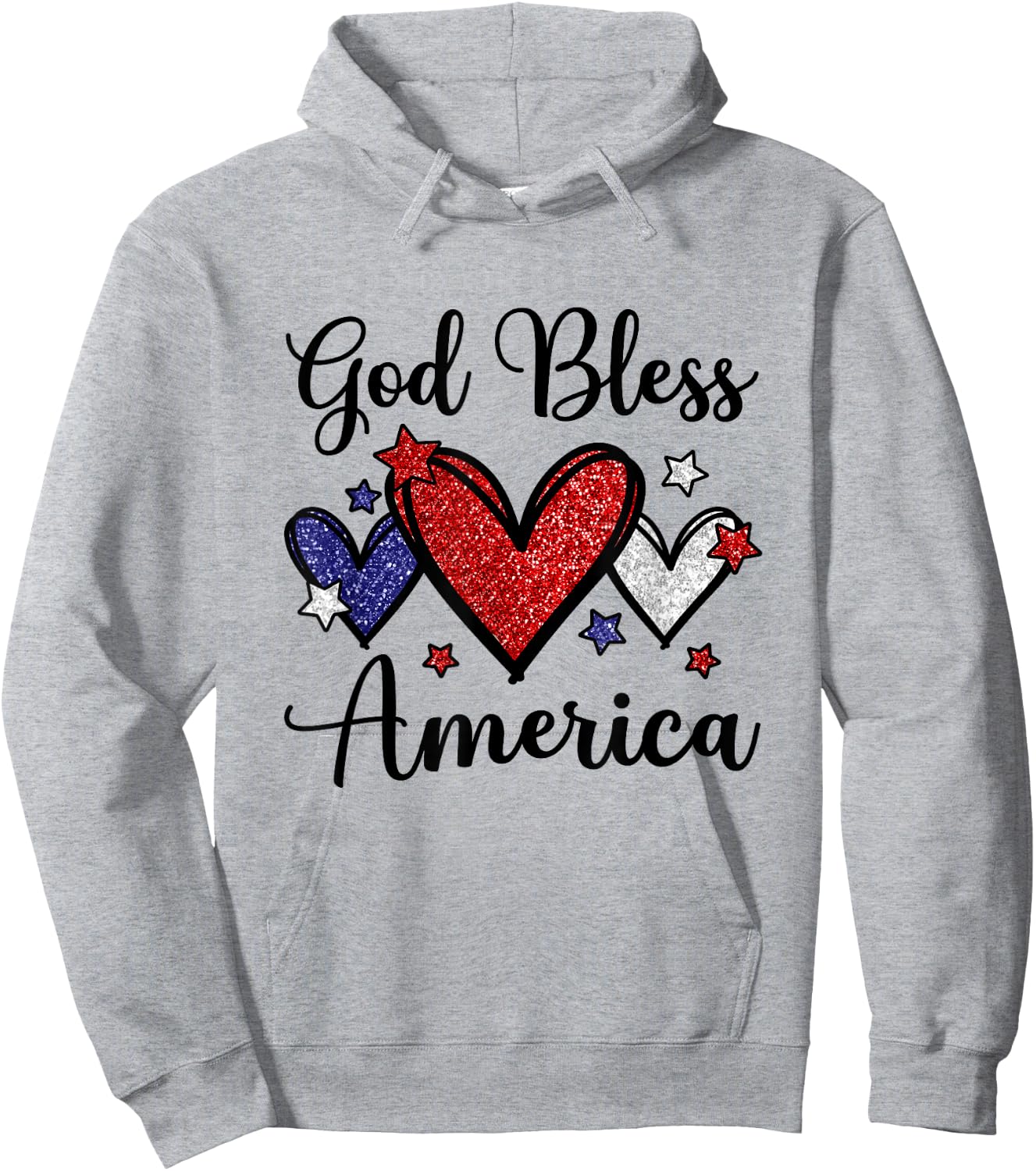 God Bless America Patriotic USA Flag Colors For Christians Kids Men Hoodie - Hoodie | Ash