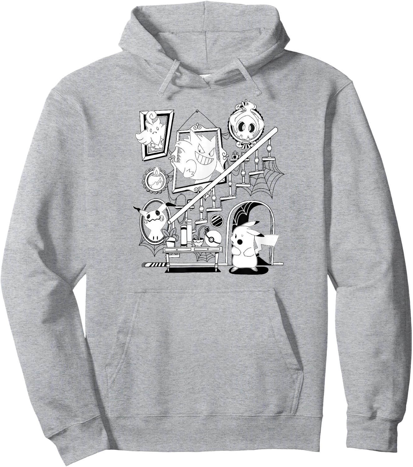 Pokémon - Halloween Orange Gengar Mimikyu Duskull Litwick Hoodie - Hoodie | Ash