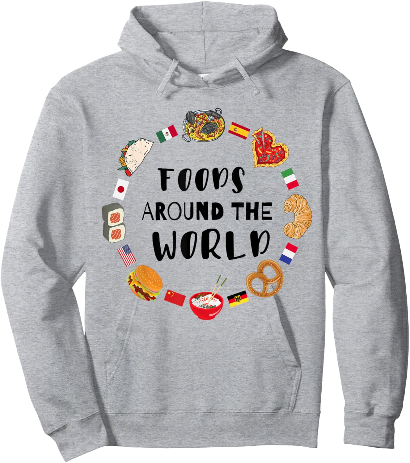 Foods around the world, Eating international dishes Hoodie - Hoodie | Ash