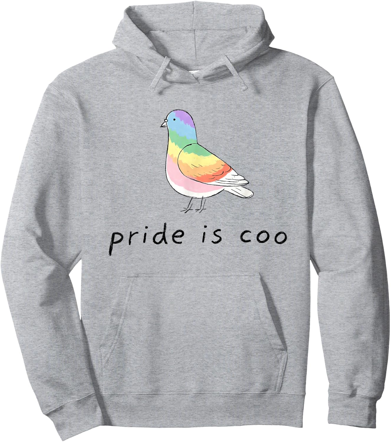 Pride is Coo Pigeon LGBTQ Gay Pride Month Ally Rainbow Bird Hoodie - Hoodie | Ash