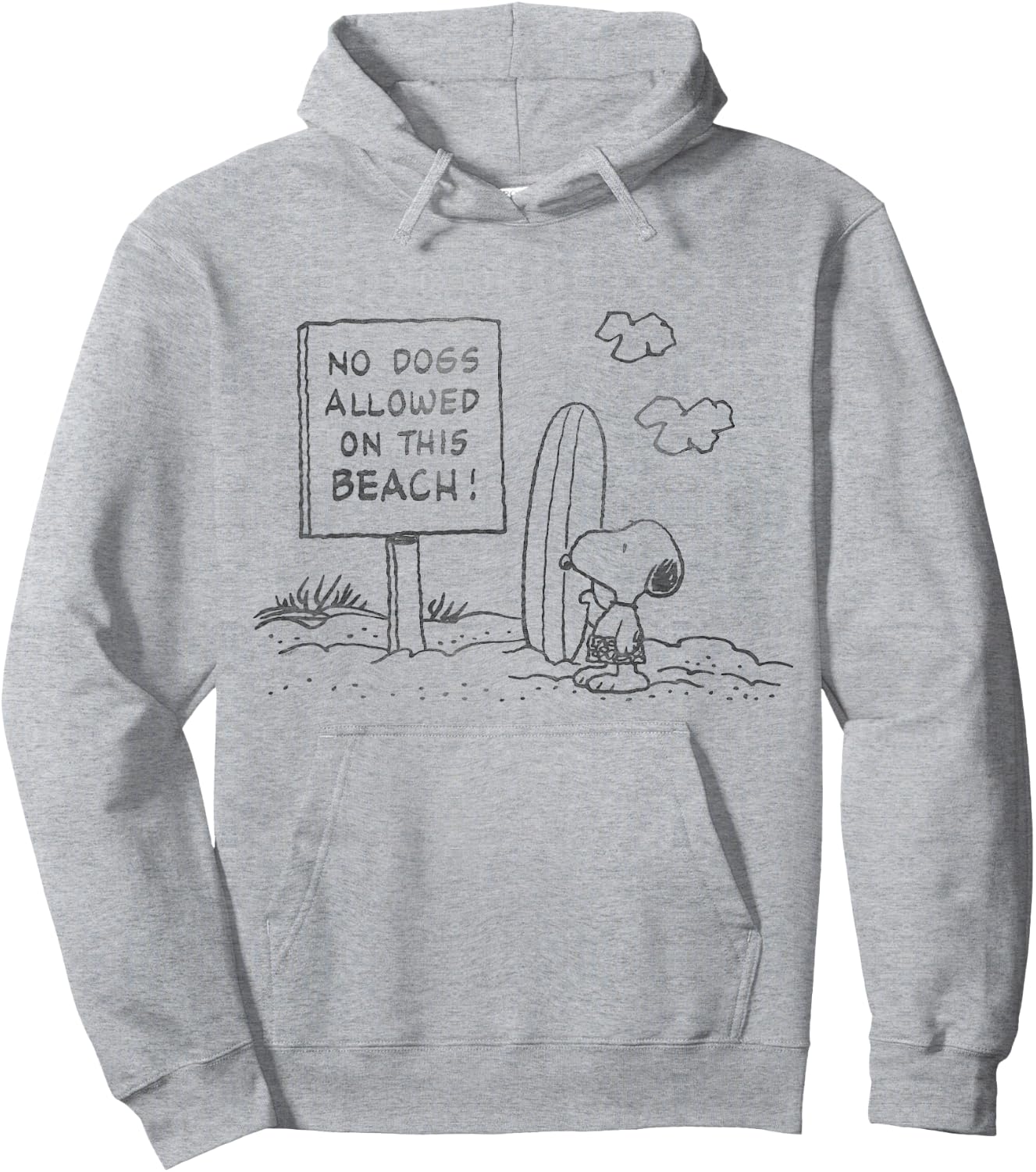 Peanuts Snoopy No Dogs Allowed On This Beach Hoodie - Hoodie | Ash