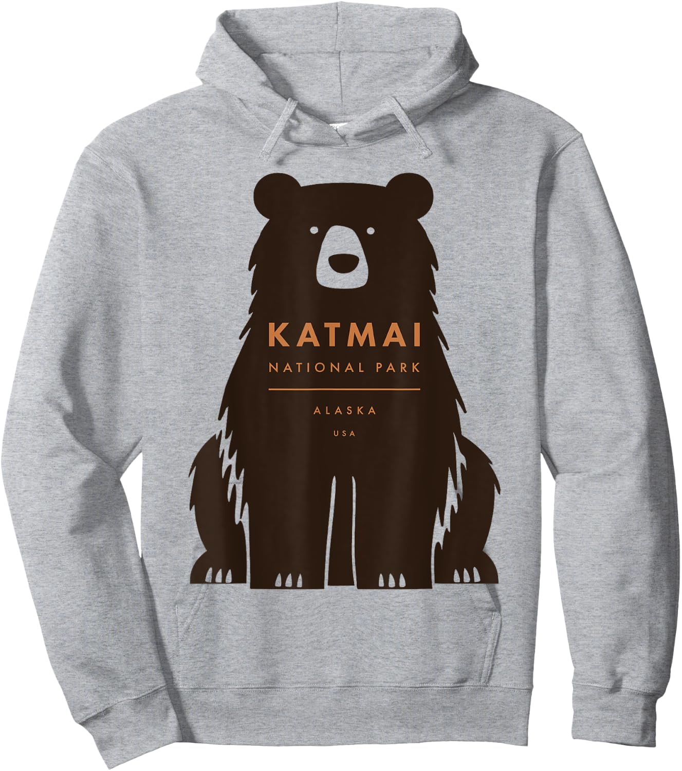 Katmai National Park Alaska Retro Vintage Bear Hoodie - Hoodie | Ash