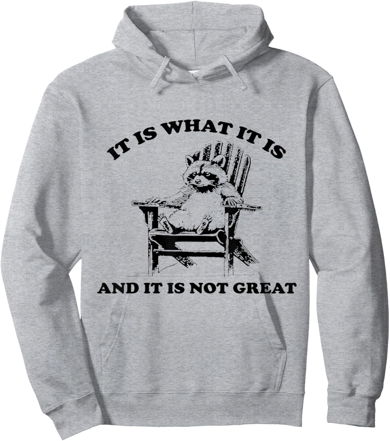 Funny Raccoon It Is What It Is And It Is Not Great , gray Hoodie - Hoodie | Ash