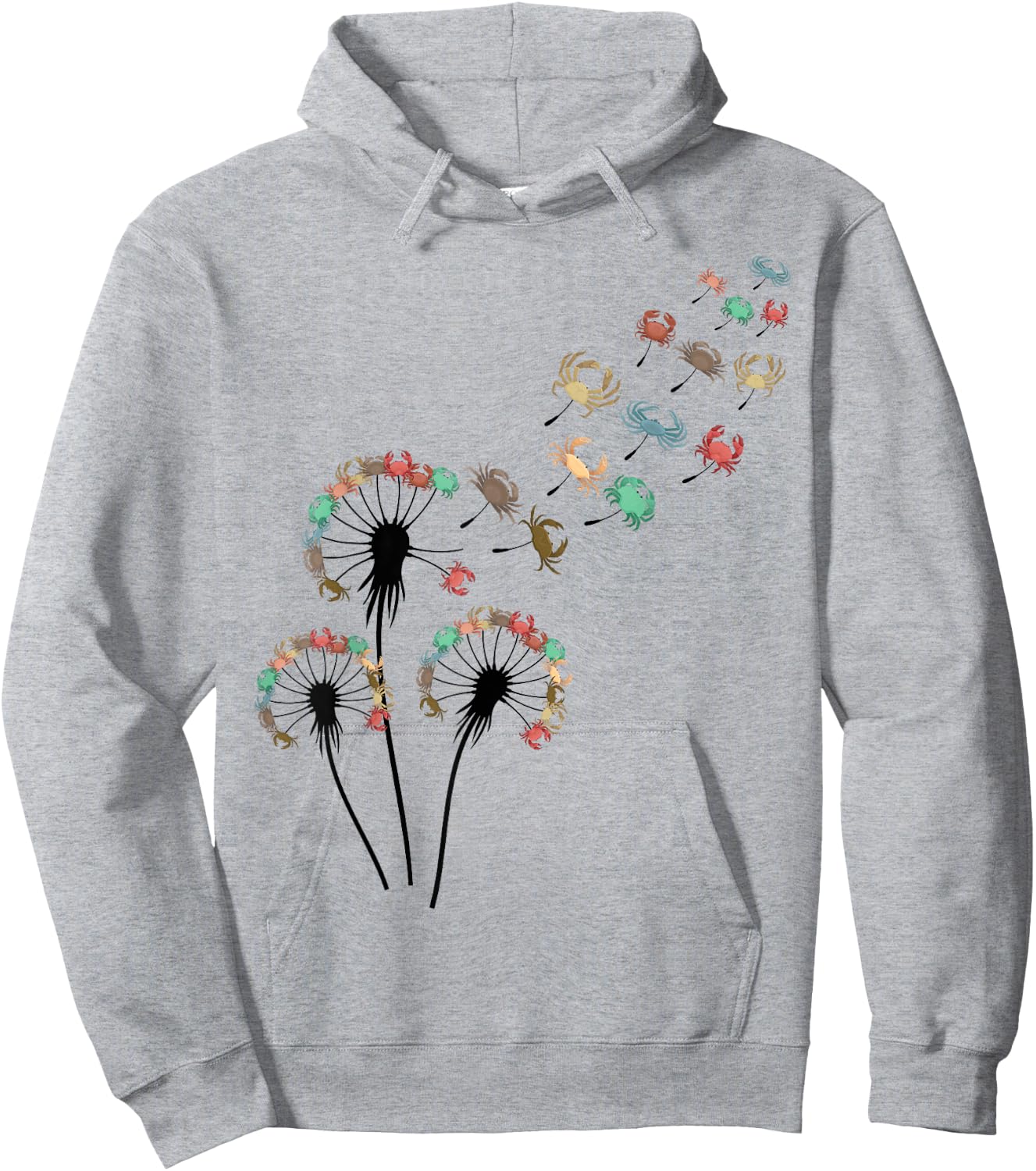 Flower Dandelion Crabs Stuff for Crab Lover | Crab Hoodie - Hoodie | Ash