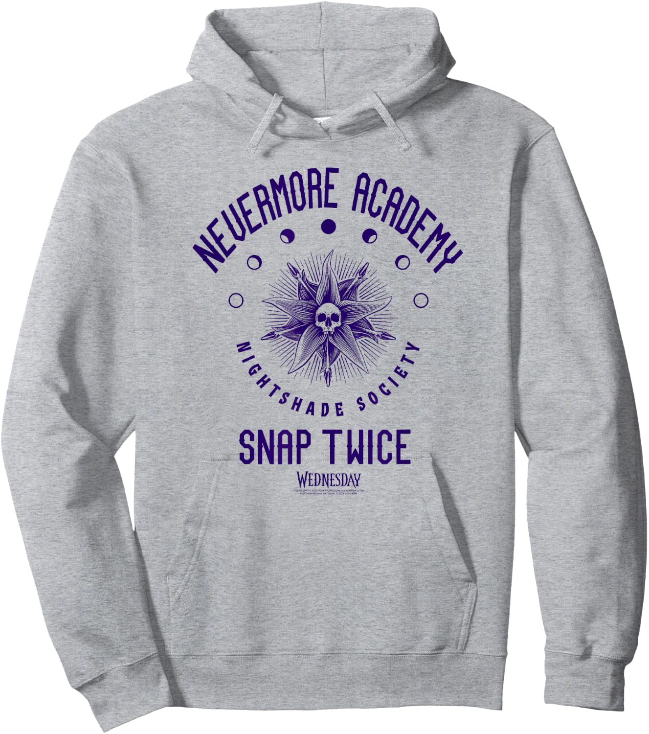 Wednesday Nevermore Academy Snap Twice Celestial Collegiate Hoodie - Hoodie | Ash