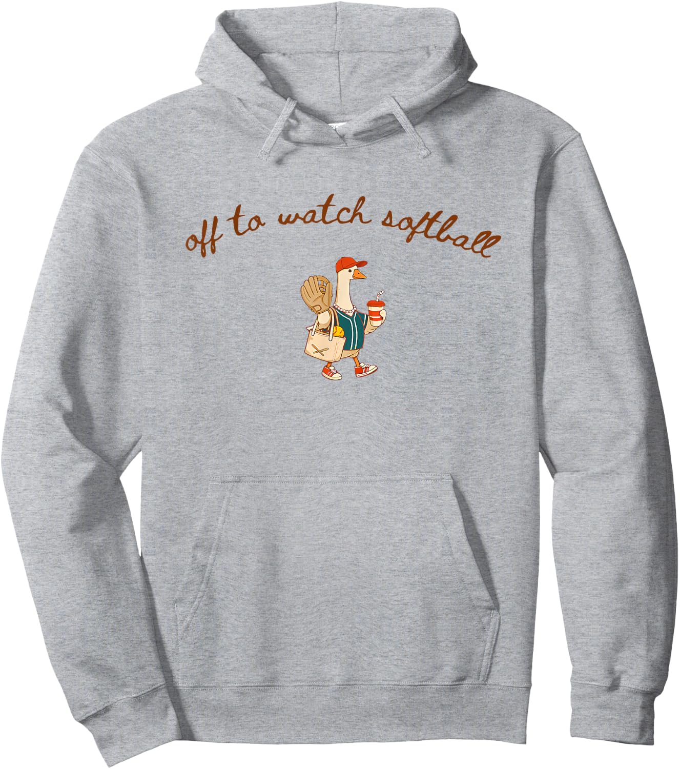 Off to Watch Softball Goose Hoodie - Hoodie | Ash