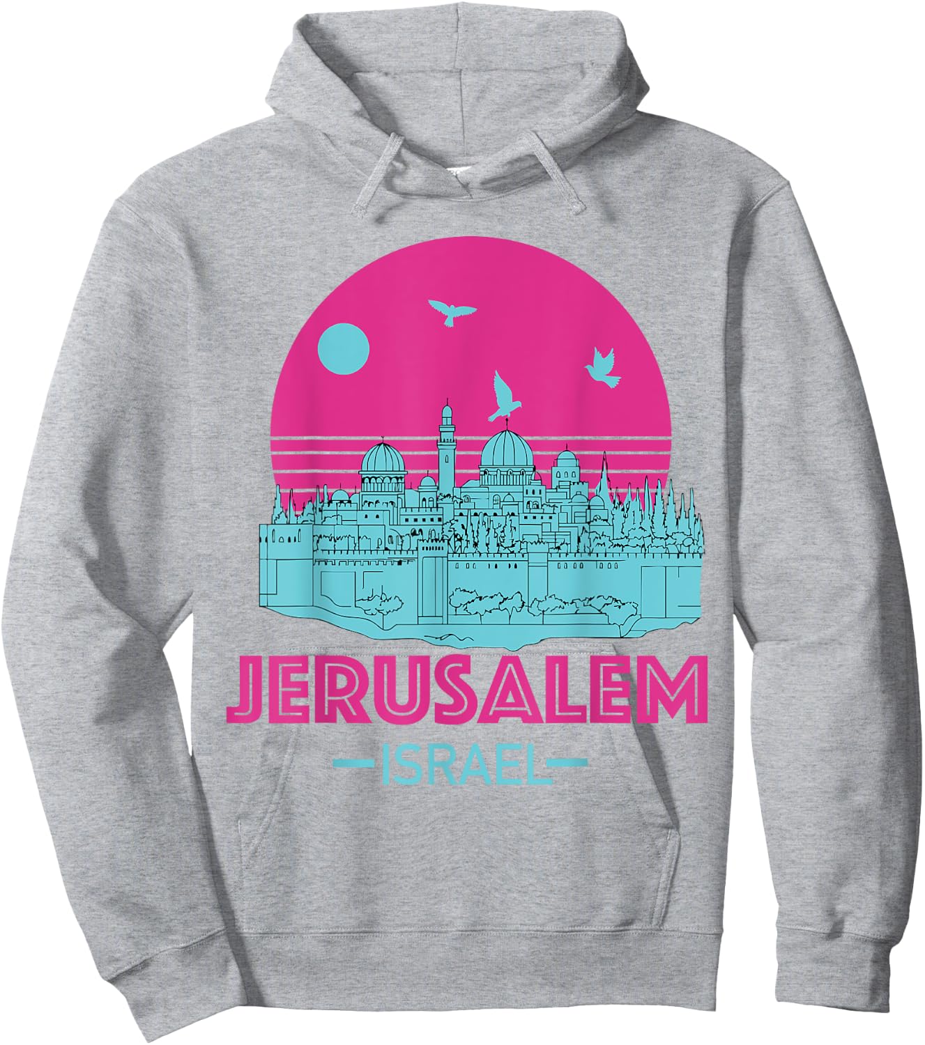 Souvenir de Jérusalem Israël Skyline Juive Israélienne Femmes Hommes Hoodie - Hoodie | Ash