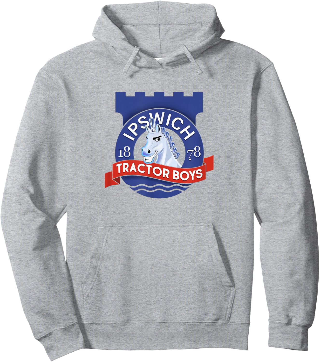 Ipswich Town Fan Tractor Boys - Suffolk Punch Badge Hoodie - Hoodie | Ash