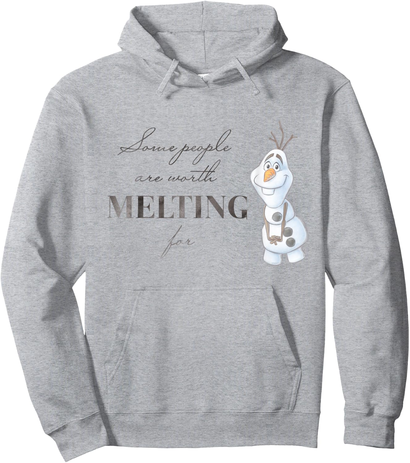 Disney 100 Anniversary Frozen Olaf D100 Quote Sweet , White Hoodie - Hoodie | Ash