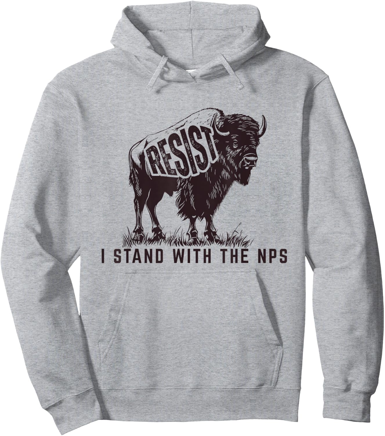 Resist, I Stand With The NPS National Park Support Hoodie - Hoodie | Ash