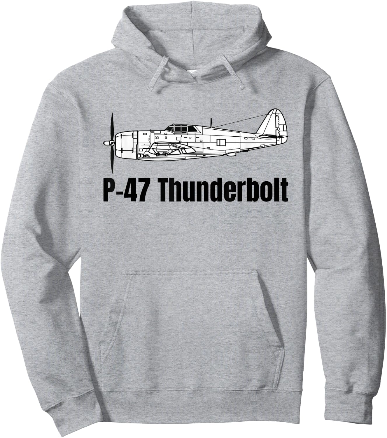 P-47 Thunderbolt Military Vintage Aircraft WWII / WW2 Hoodie - Hoodie | Ash