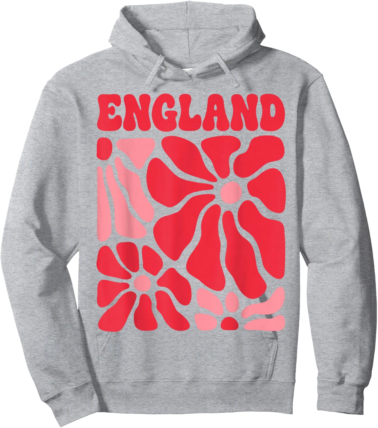 England Floral Boho Flowers Cute Retro Groovy English Girl Hoodie - Hoodie | Ash