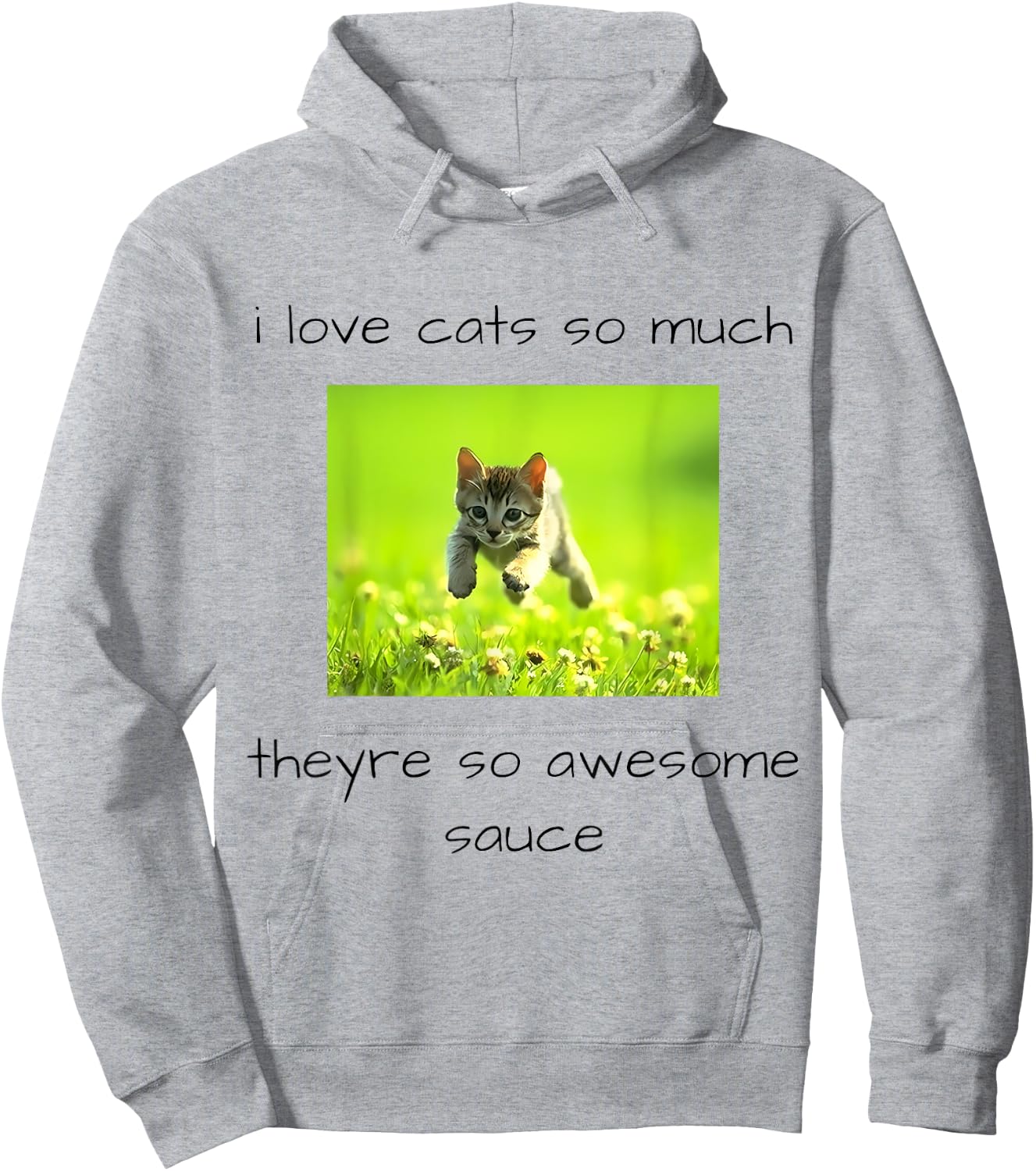 i love cats so much they're so awesome sauce Funny design Hoodie - Hoodie | Ash