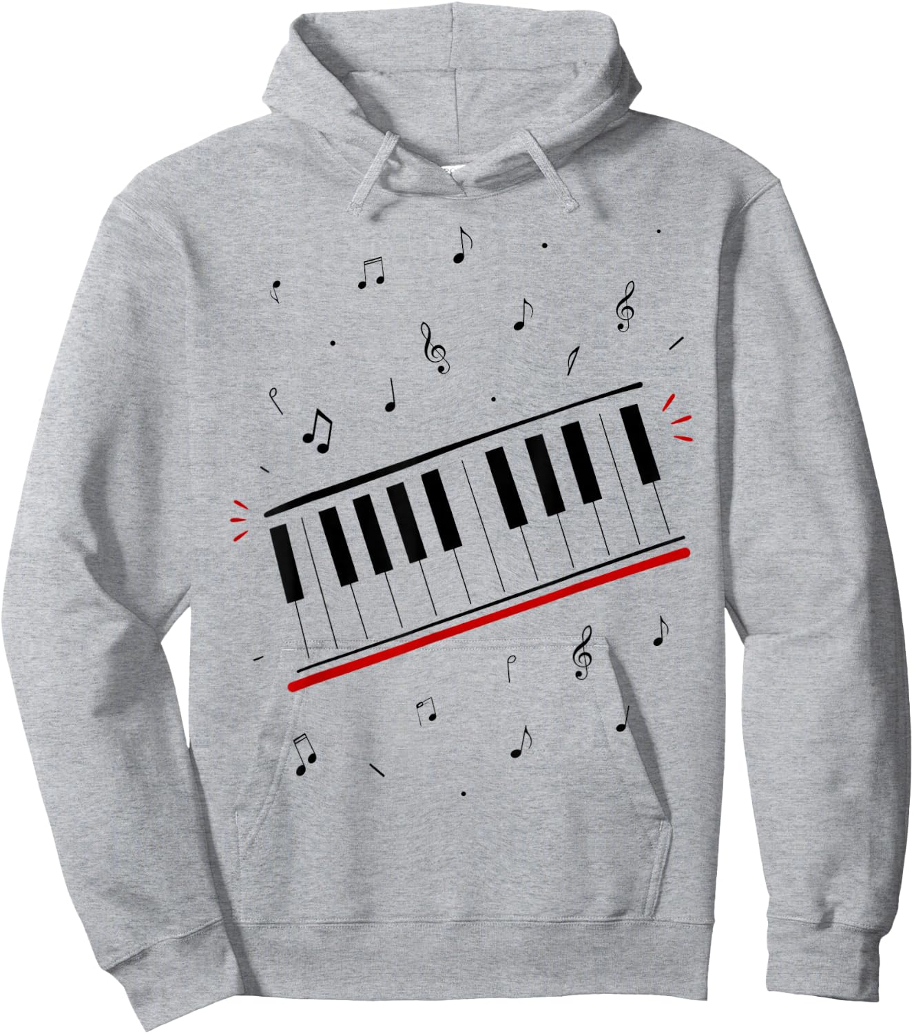 Piano Beat Keyboard Musiknoten Pianist Musikinstrument Hoodie - Hoodie | Ash