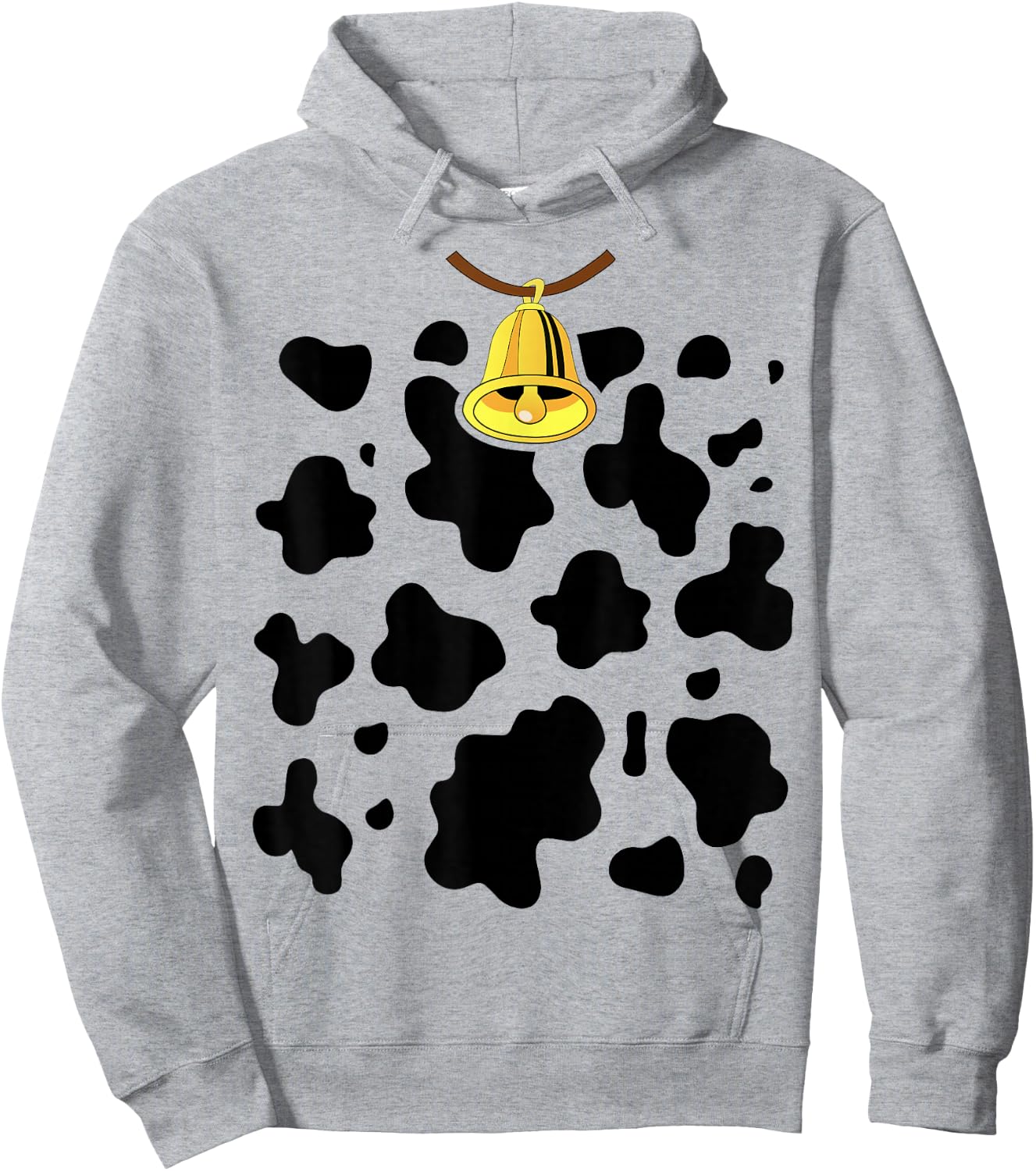 Funny Cow Costume Easy Calf DIY Halloween Cow Print Animals Hoodie - Hoodie | Ash