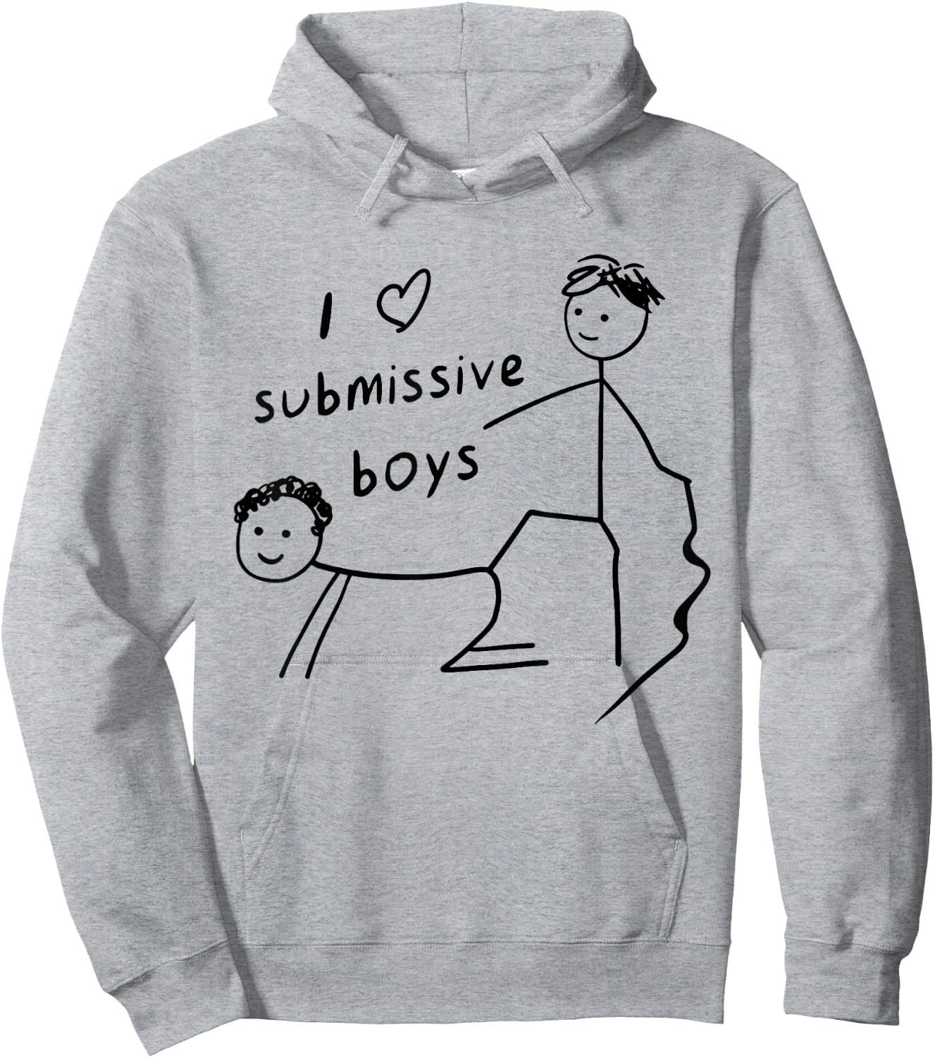 I Heart Submissive Boys Stick Figure Funny Quotes Hoodie - Hoodie | Ash