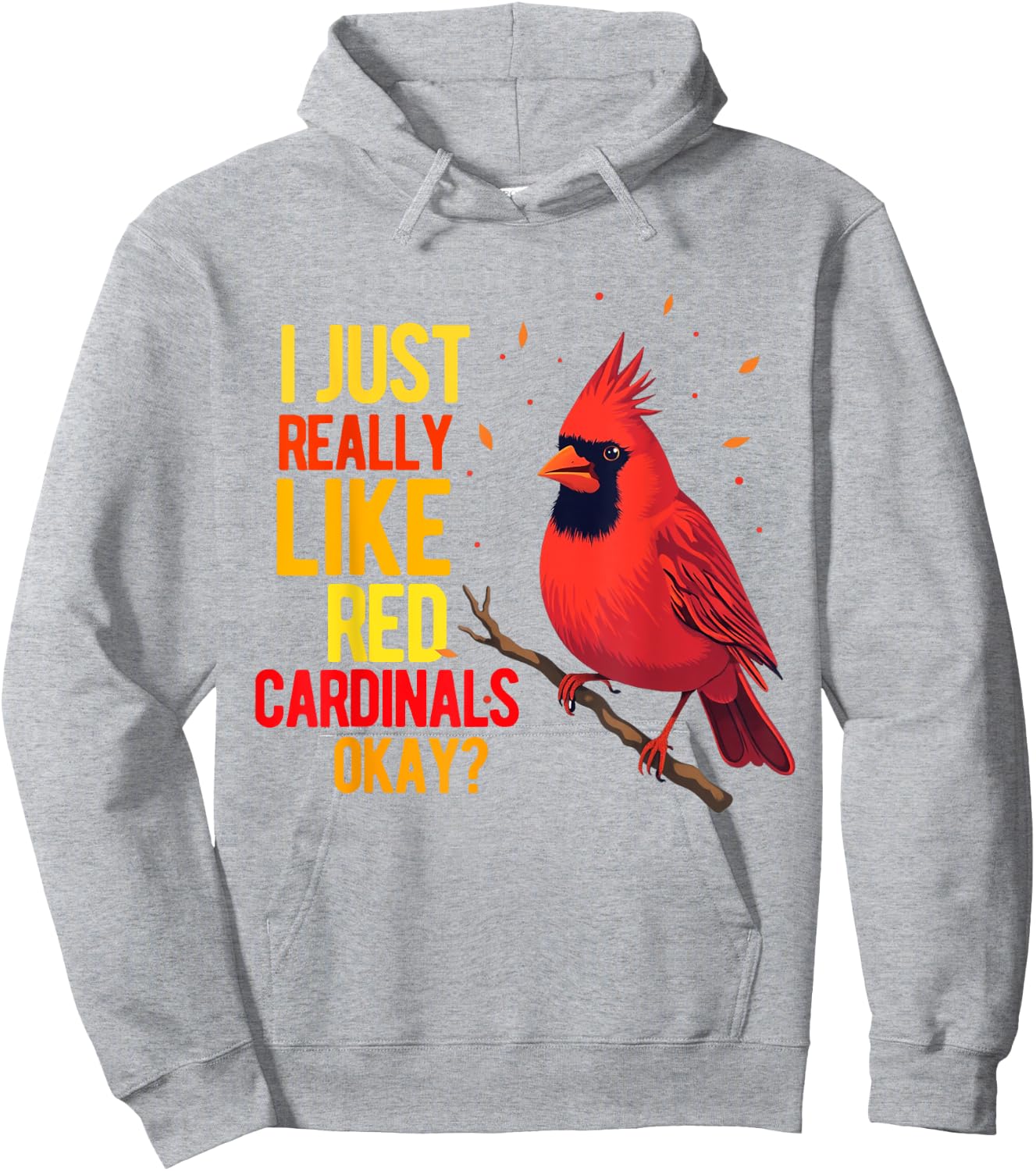 Red Cardinal Bird Women Men Girl Boys Northern Cardinal Hoodie - Hoodie | Ash