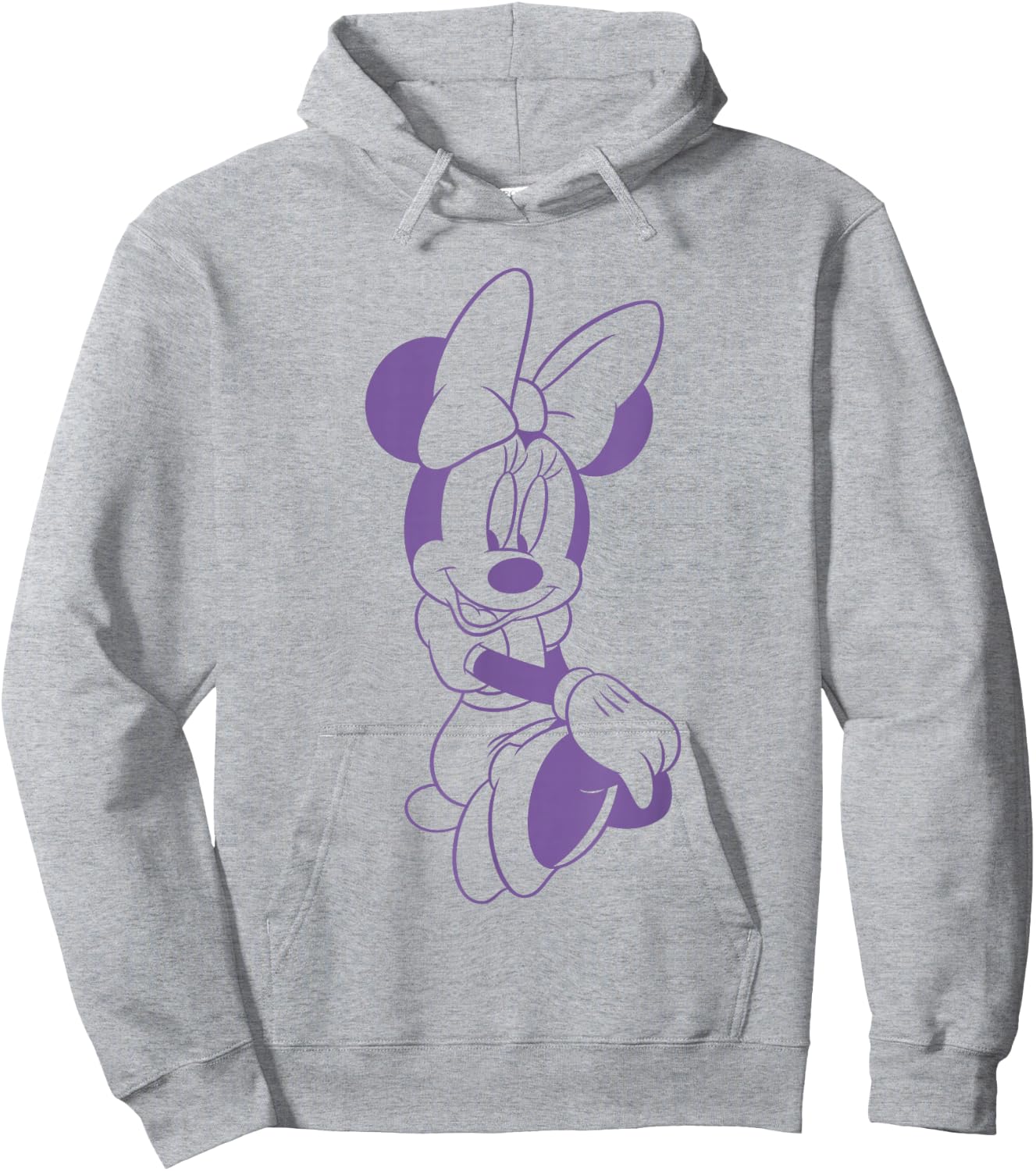 Disney Minnie Mouse Sitting Pose Purple Outline Portrait Hoodie - Hoodie | Ash