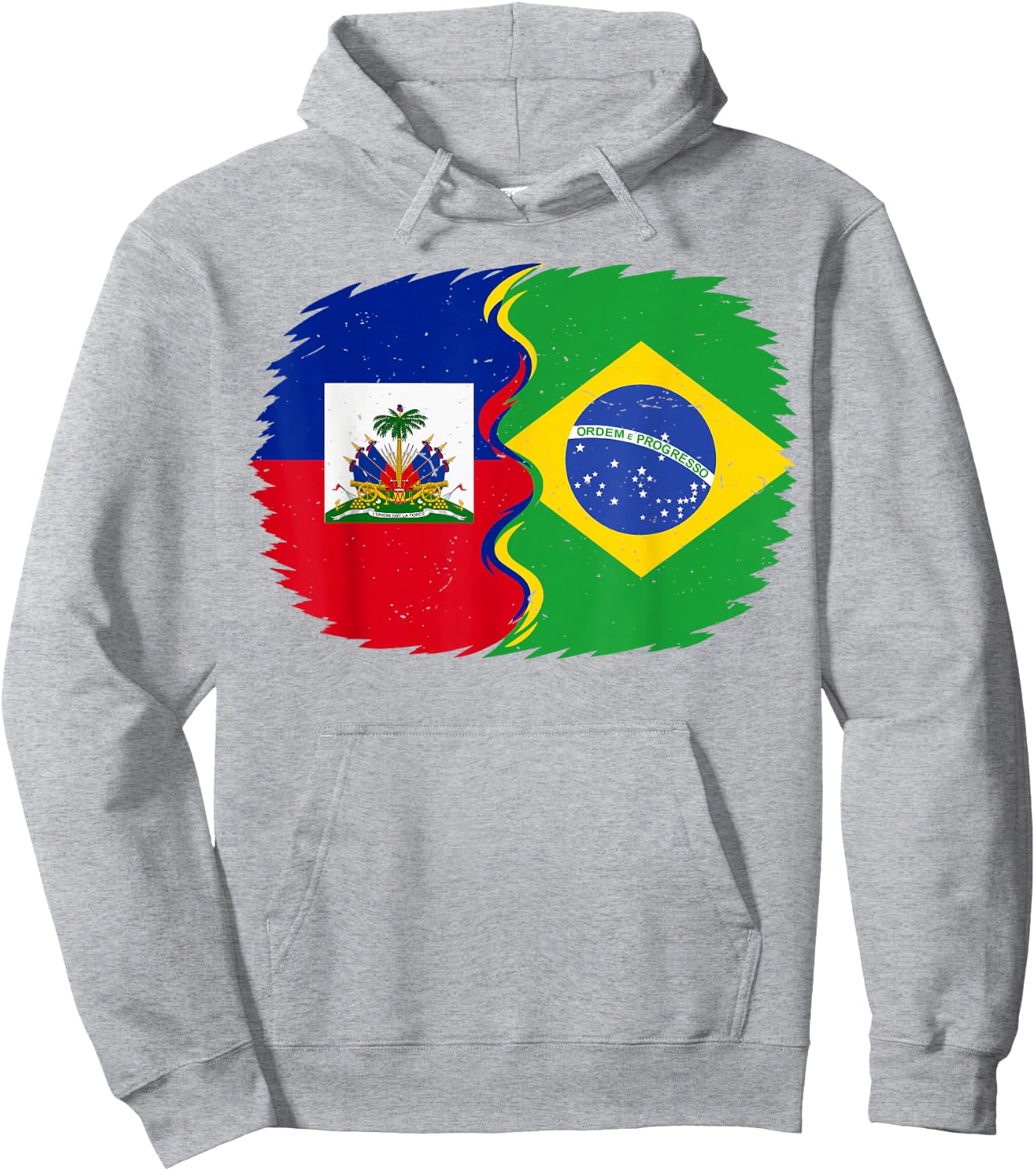 Toddler Haitian Half Haiti Flag Brazil Brazilian Men Women Hoodie - Hoodie | Ash