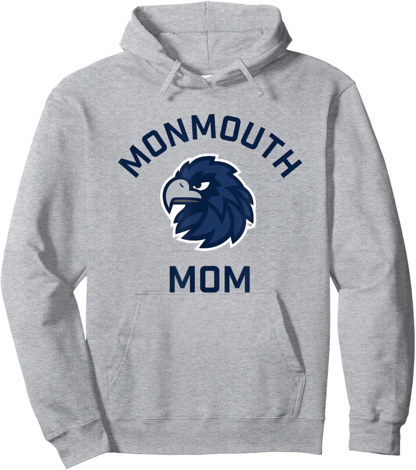 Monmouth University Hawks Arched Mom Hoodie - Hoodie | Ash