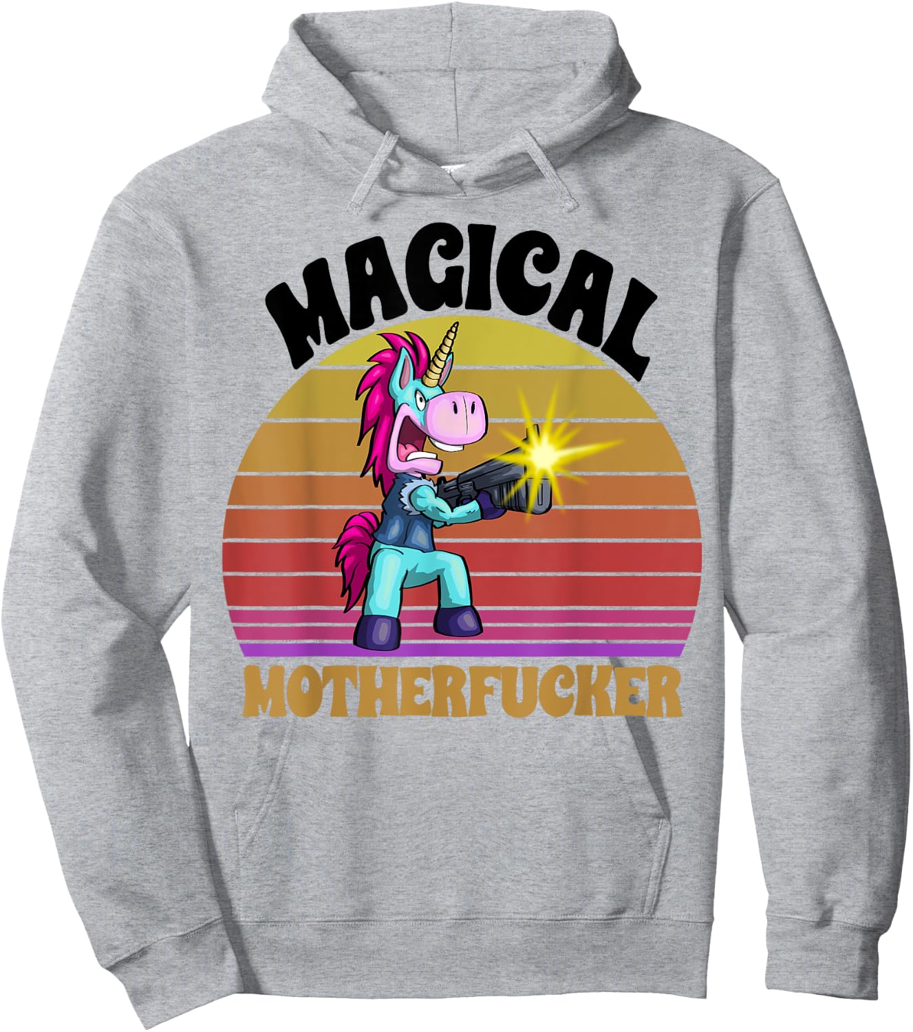Magical Motherfucker Unicorn Love Fantasy Mad Angry Funny Hoodie - Hoodie | Ash
