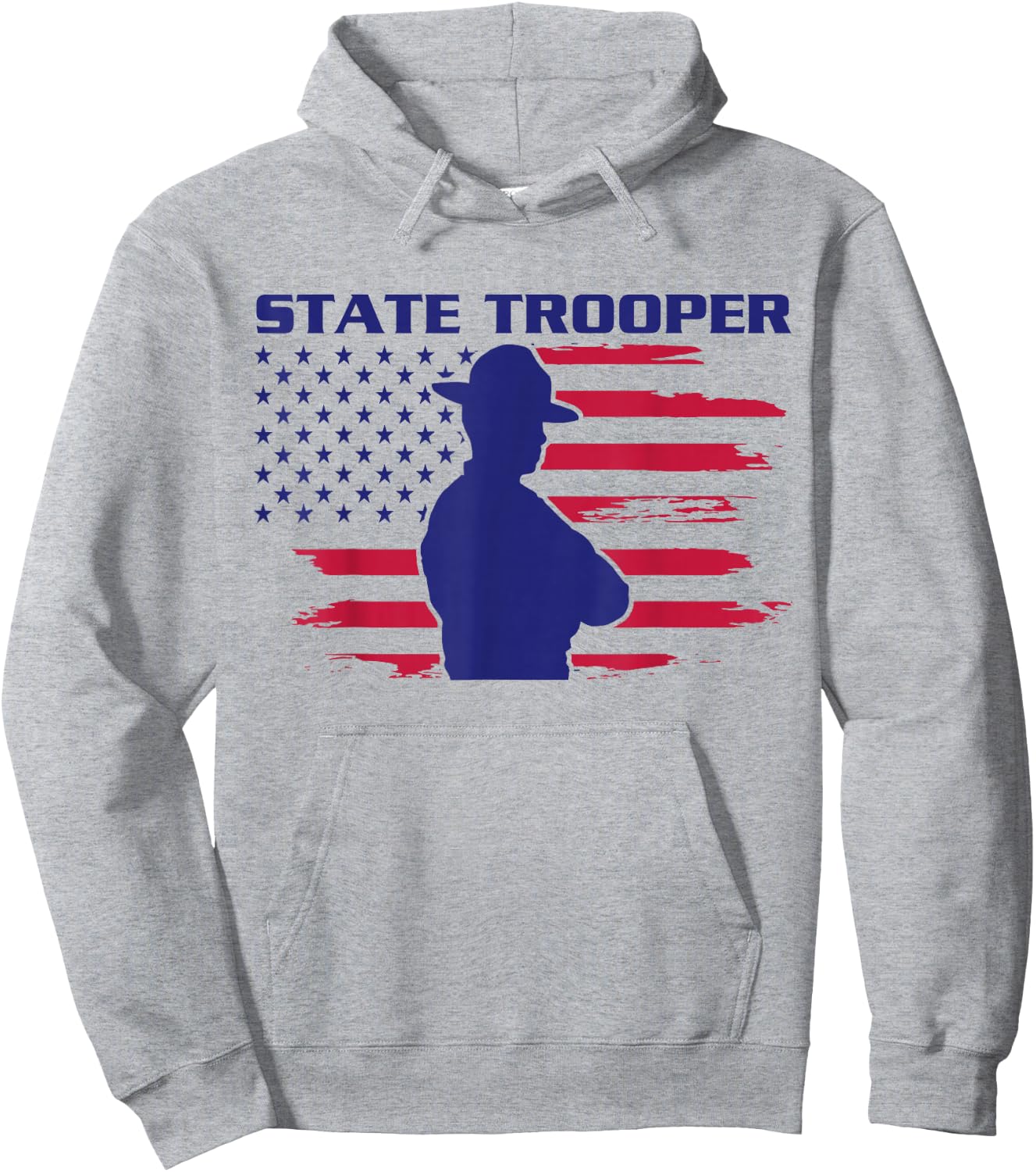State Trooper American Flag, Highway Trooper, State Trooper Hoodie - Hoodie | Ash