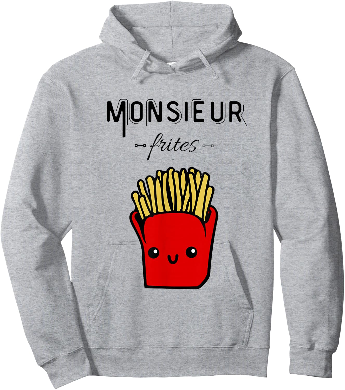 Funny Mr Fries Gift Potato Fast Food Humour , grey, S Hoodie - Hoodie | Ash