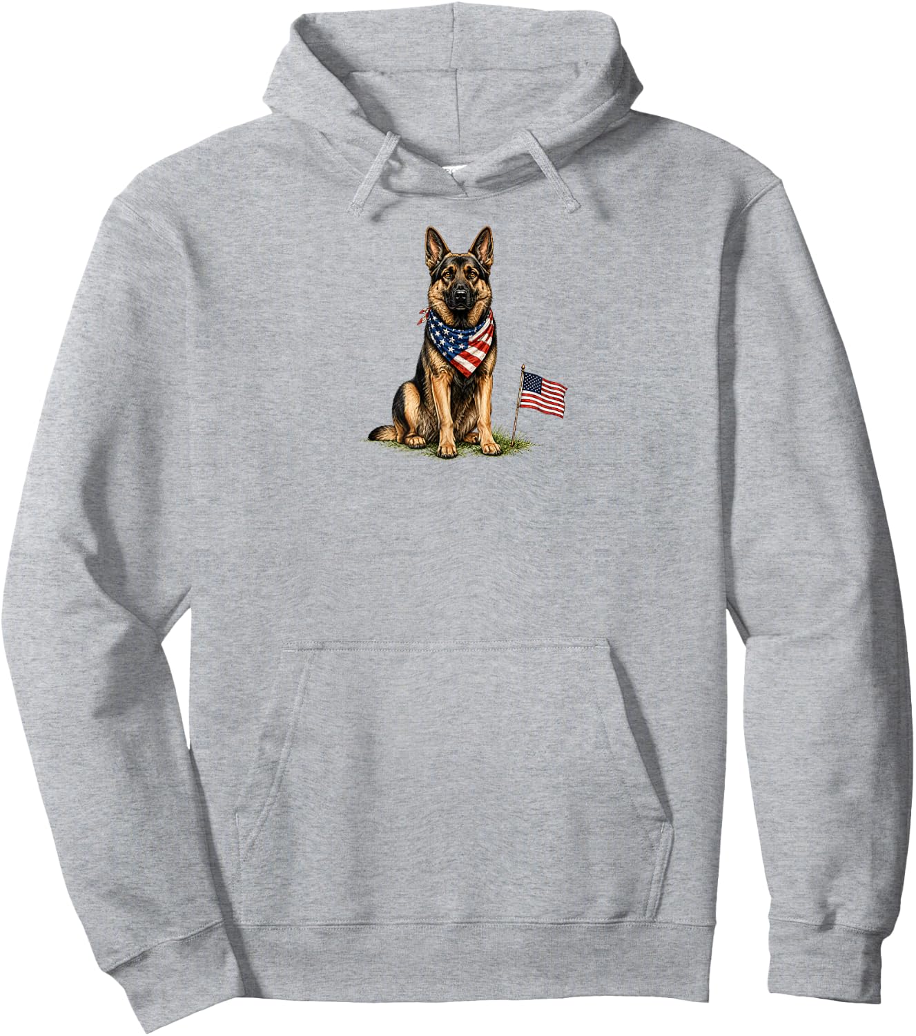 German Shepherd Dog 4th of July American USA Flag Dog Mom Hoodie - Hoodie | Ash