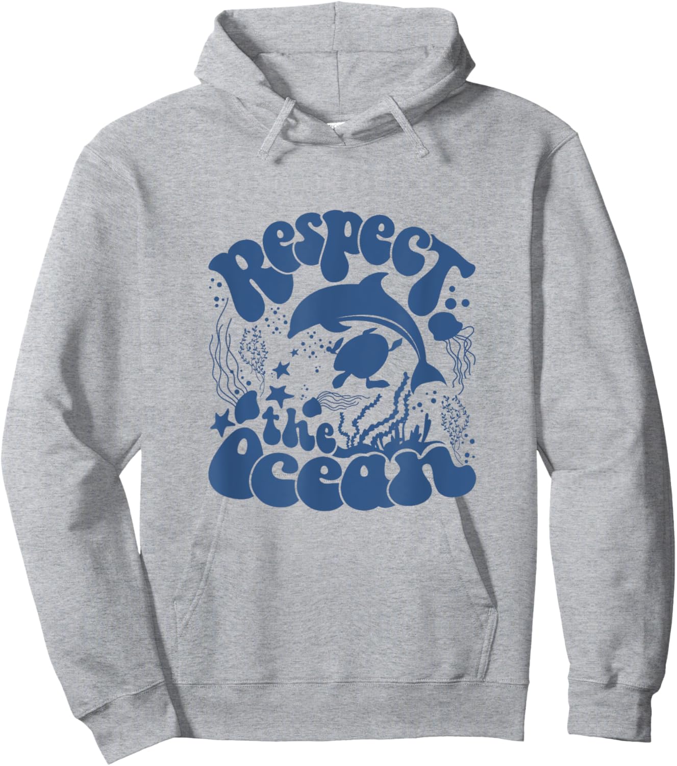 Respect The Ocean Protect The Shark Save Our Oceans Hoodie - Hoodie | Ash