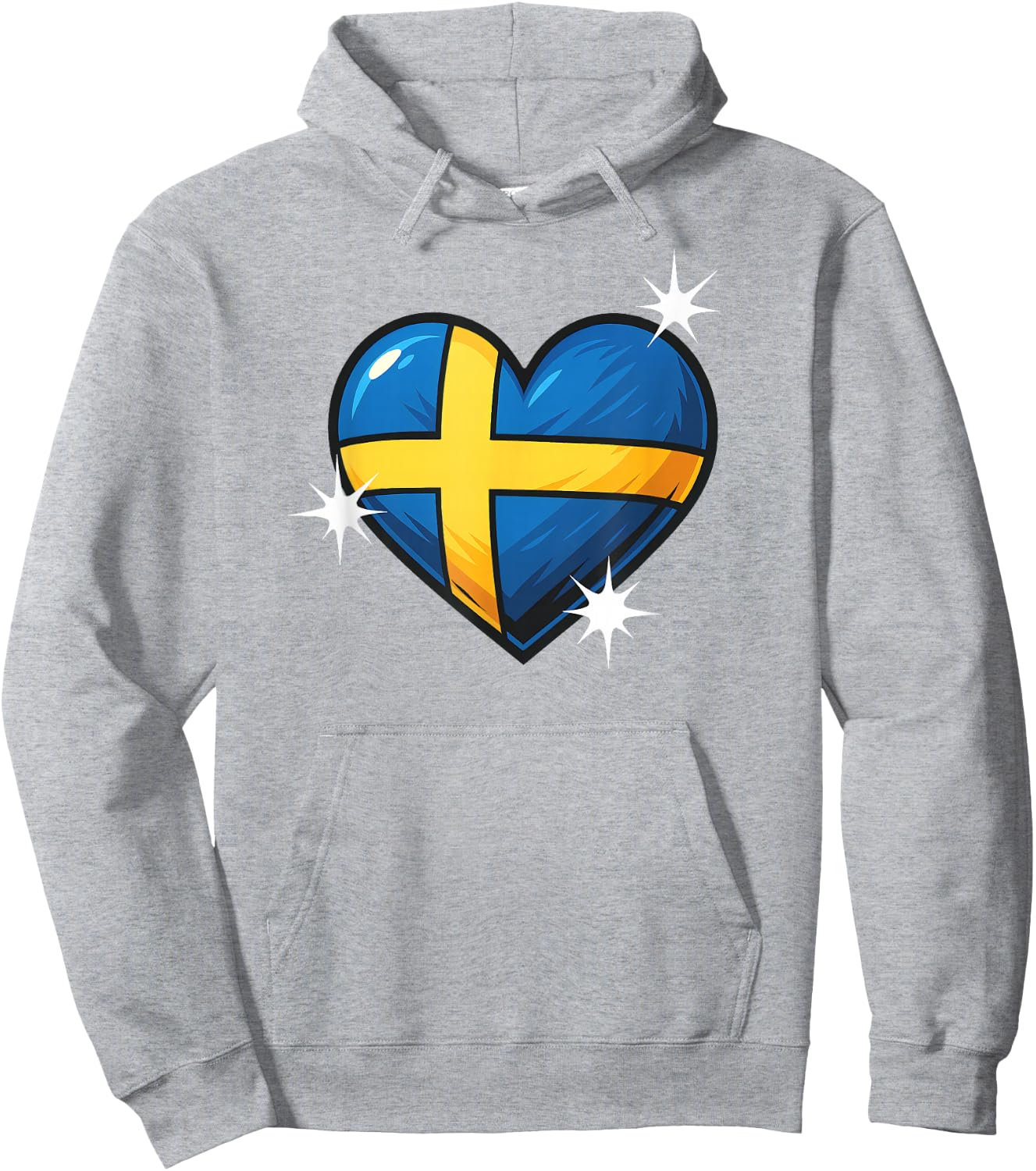 Drapeau suédois en forme de cœur pour femmes, hommes et enfants. Jaune et bleu Suède Hoodie - Hoodie | Ash