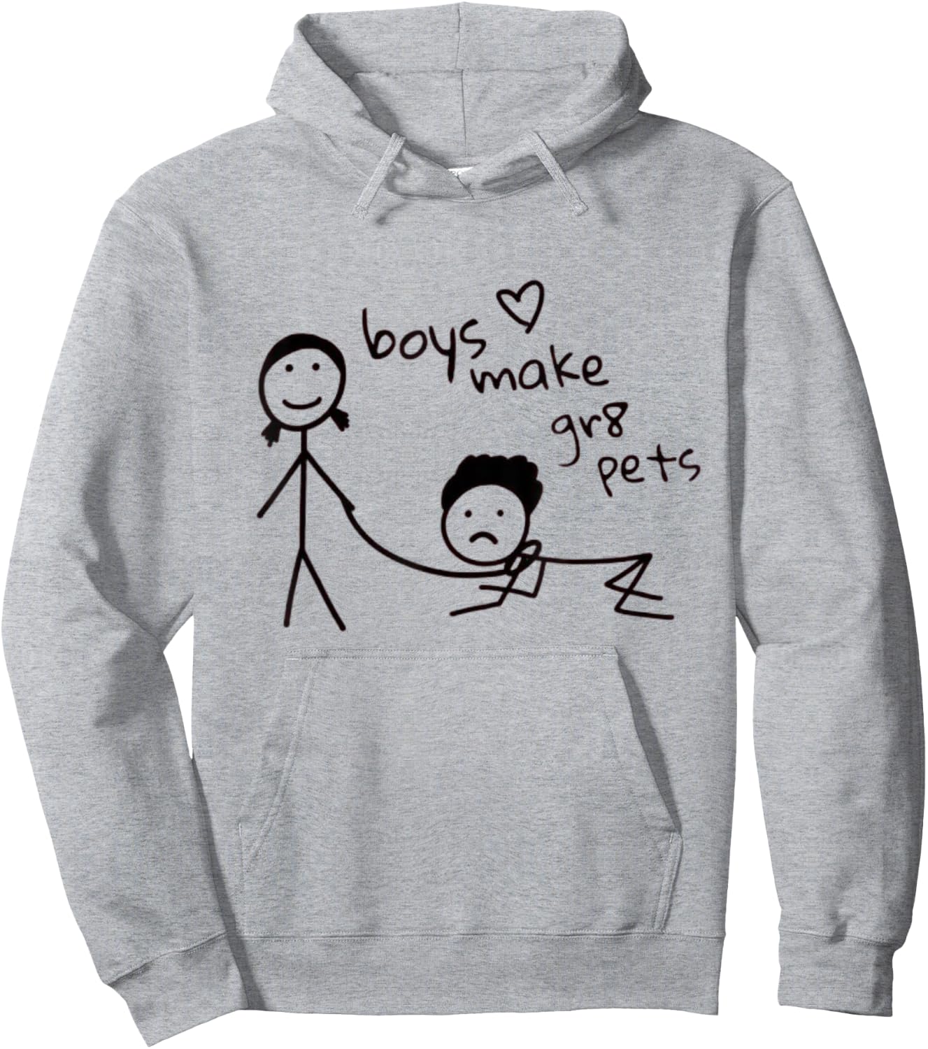 Boys Make Great Pets Funny Kids Drawing Y2k Feminist Slogan , white, S Hoodie - Hoodie | Ash