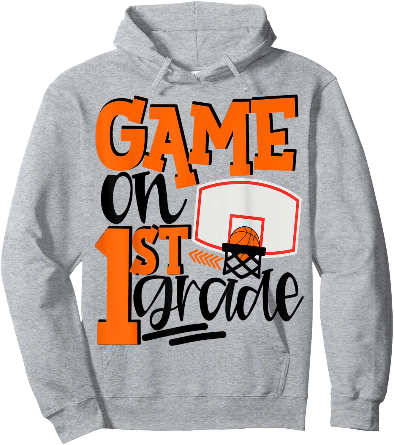 1st Grade Basketball First Day Of School Sports Hoodie - Hoodie | Ash