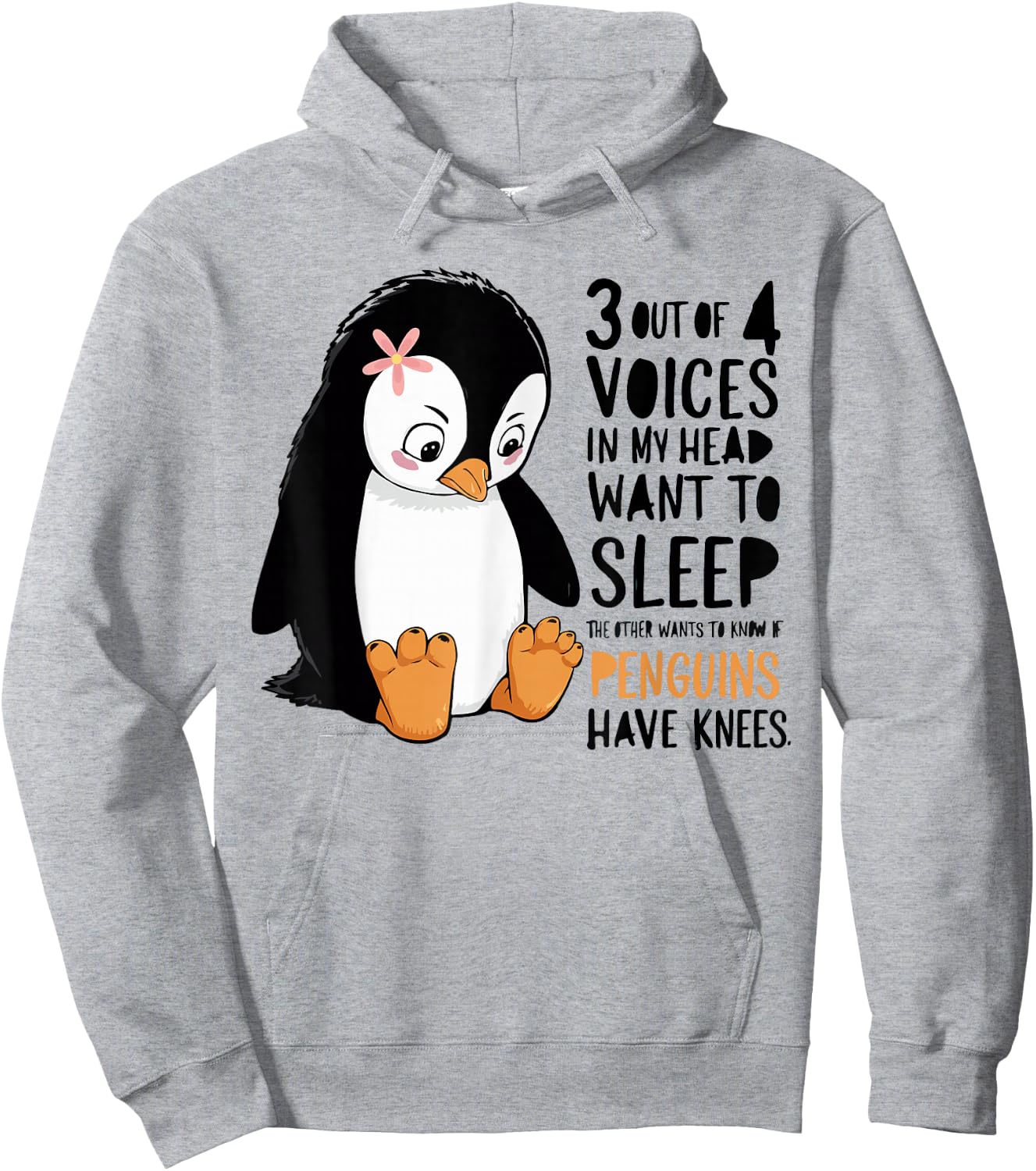 3 Out Of 4 Voices In My Head Want To Sleep Funny Saying Lazy Hoodie - Hoodie | Ash