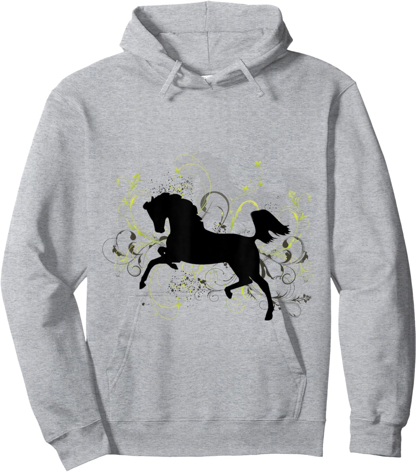 Leaping Arabian Horse with Pretty Flourish Hoodie - Hoodie | Ash