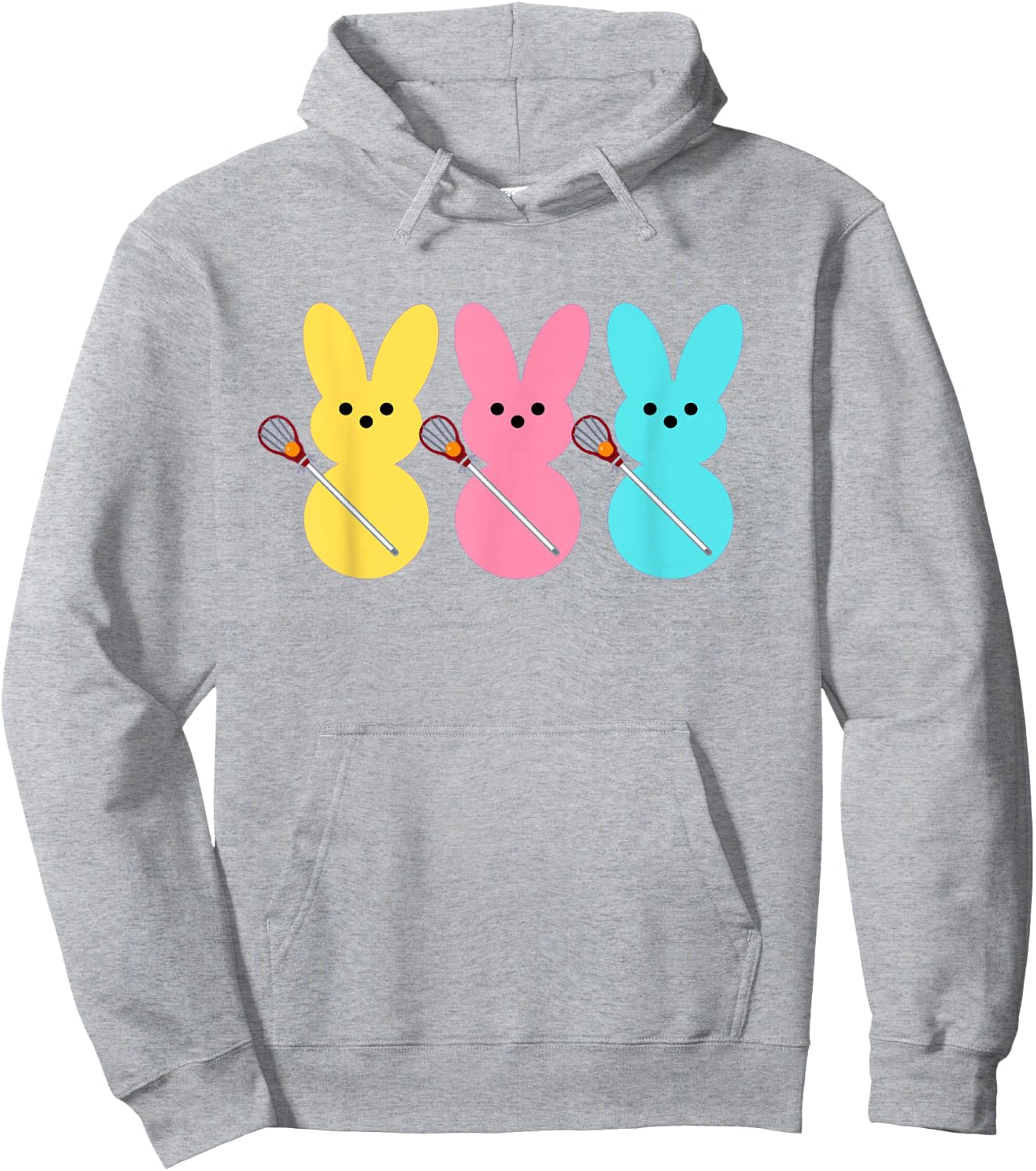 Cute Lacrosse Player Bunny Kids Boys Easter Lacrosse Hoodie - Hoodie | Ash