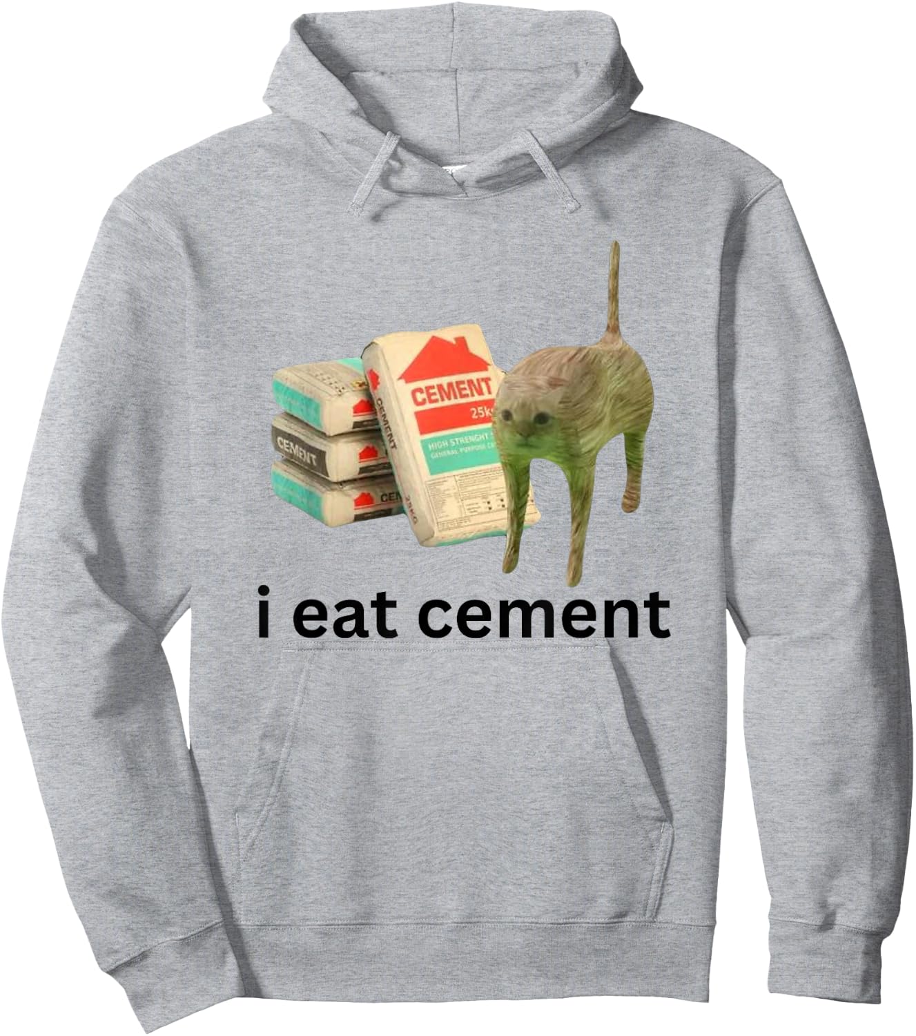 Meme Unhinged Cat Funny Cursed Cat Unhinged Hoodie - Hoodie | Ash