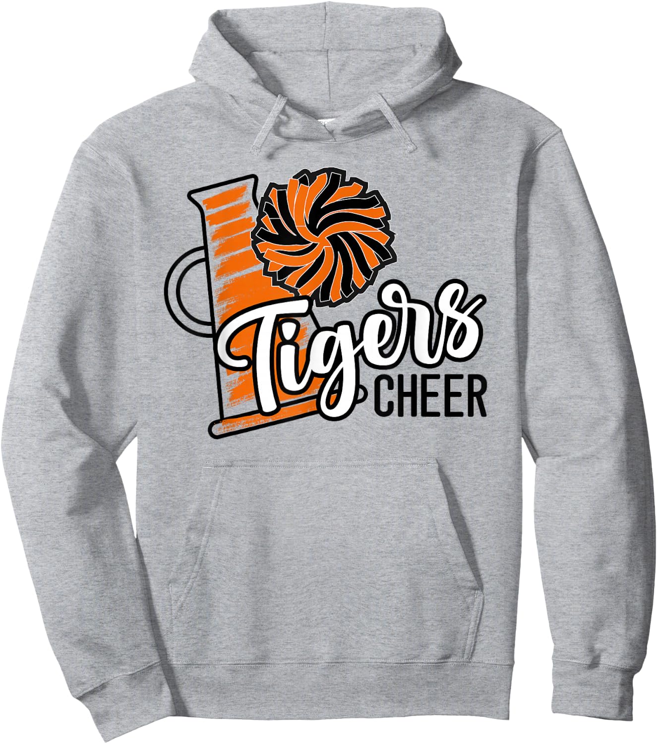 Tigers Cheer Orange Black cheerleading school spirit girls Hoodie - Hoodie | Ash