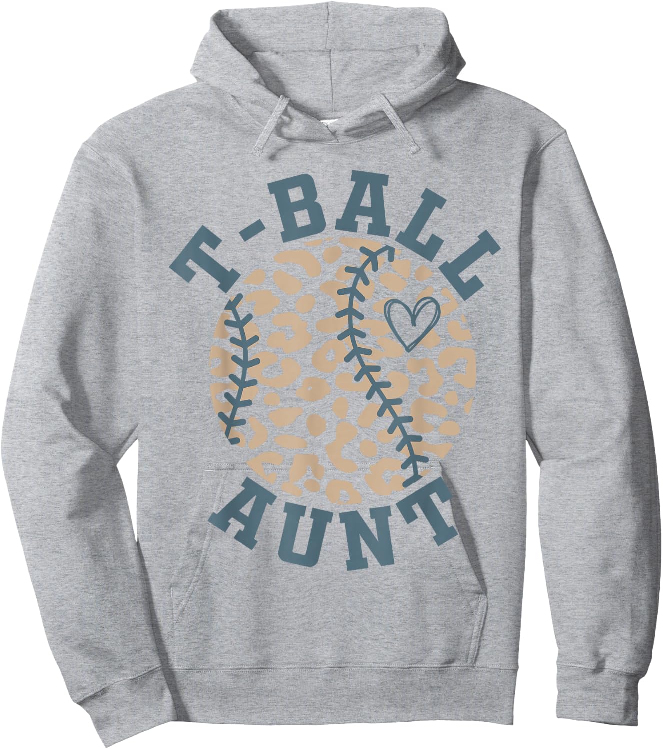 T Ball Aunt Leopard Ball Aunt Ball Season Hoodie - Hoodie | Ash
