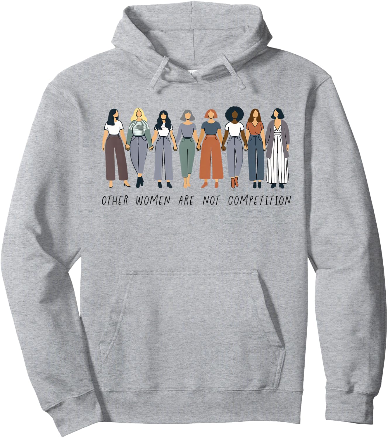 Feminism Saying Feminist Other Women Are Not Competition , gray, S Hoodie - Hoodie | Ash