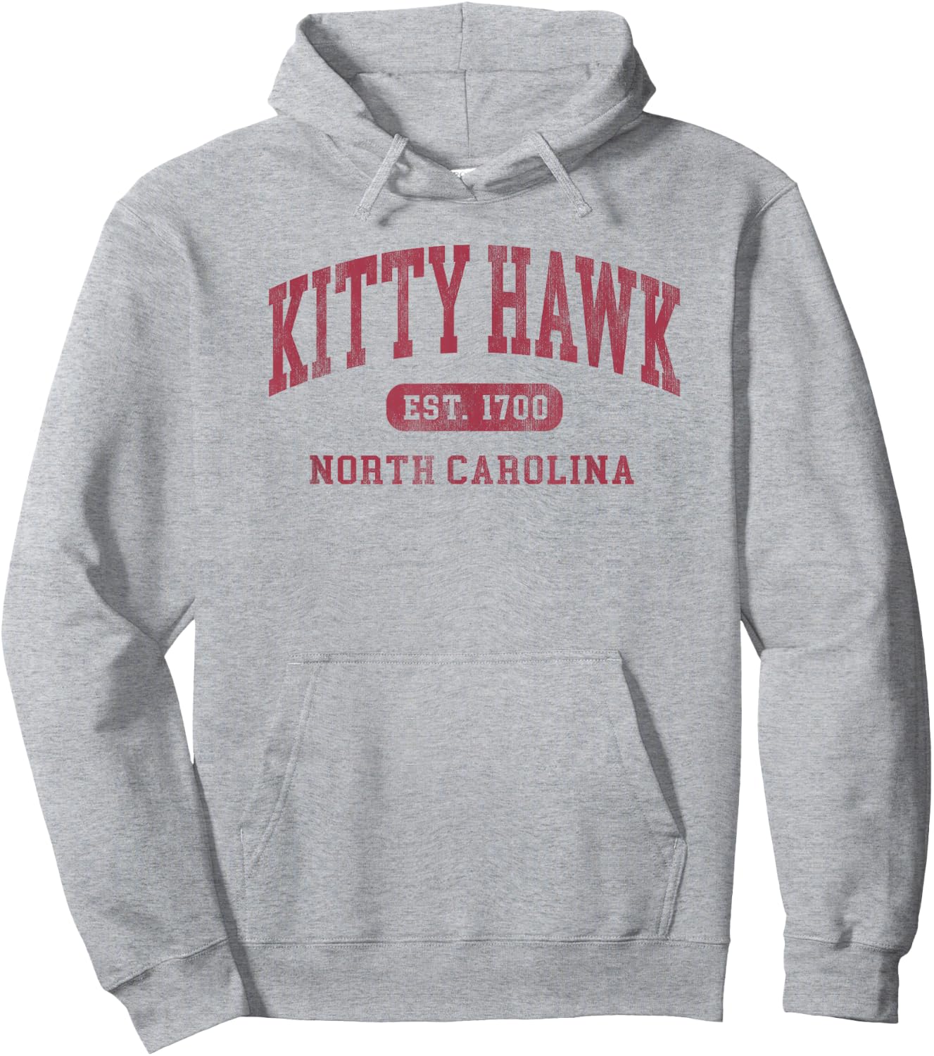 Kitty Hawk North Carolina Retro Varsity Established Souvenir Hoodie - Hoodie | Ash