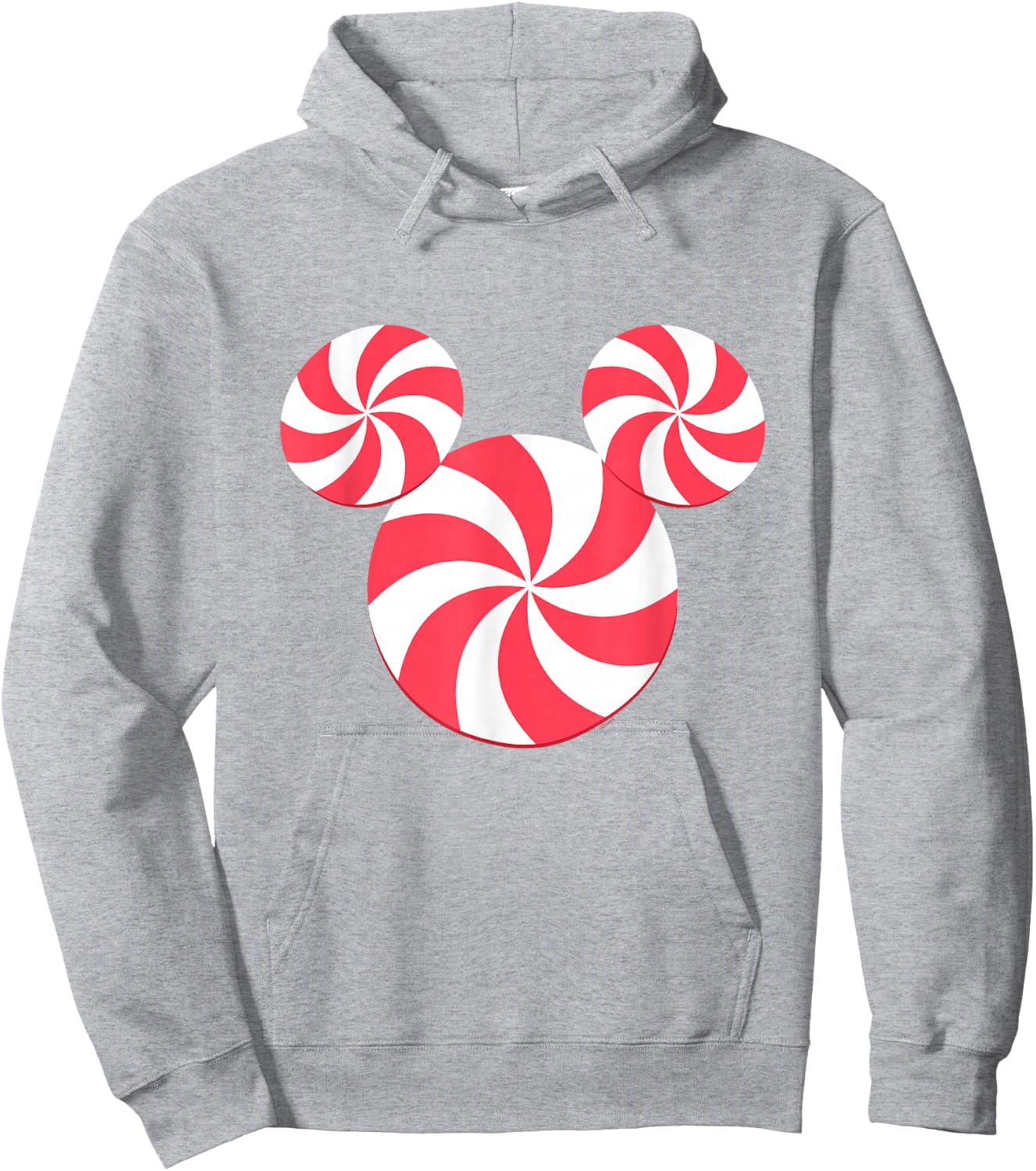 Disney Mickey Mouse Icon Christmas Peppermint Candy Holiday Hoodie - Hoodie | Ash